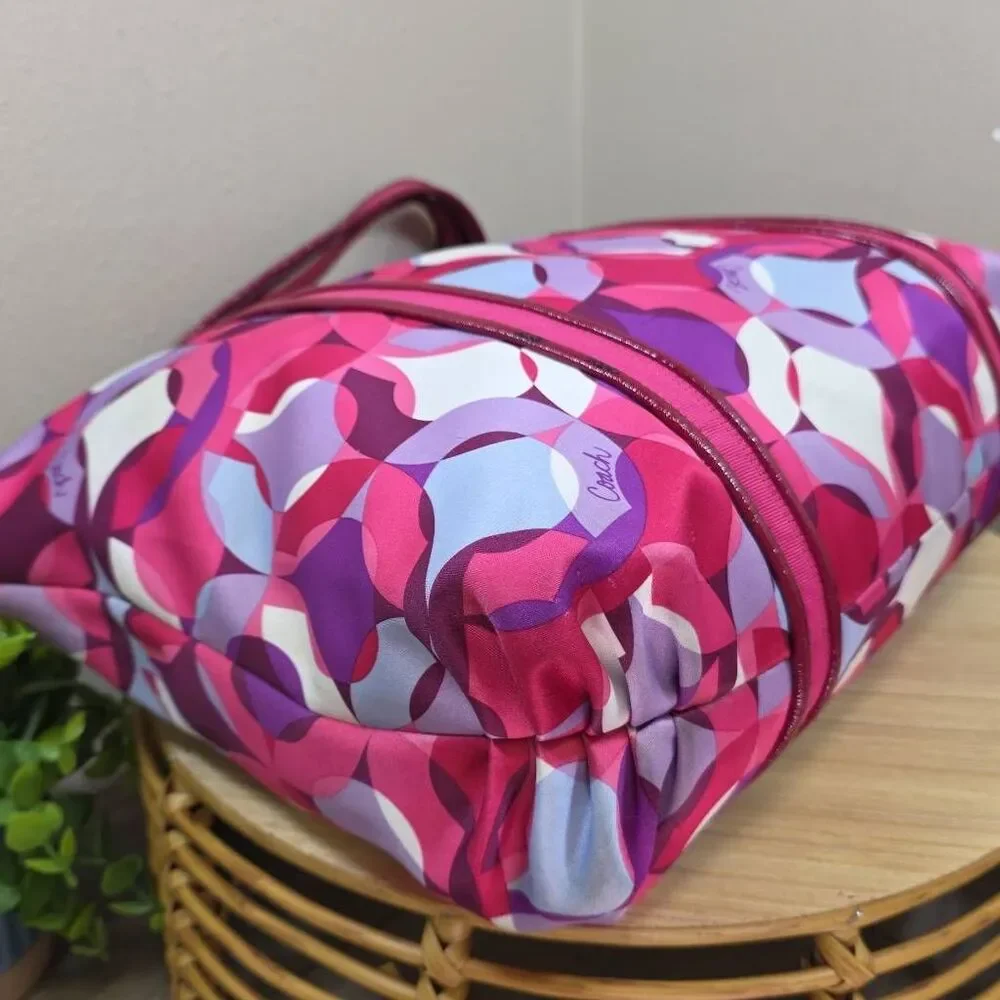 Coach Poppy Kaleidoscope Glam Tote | Pink Purple Y2K Shoulder Bag | Style M0985-